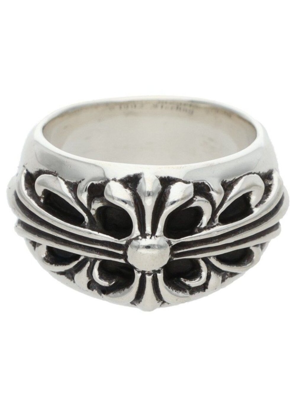 Chrome Hearts Flrl Floral Cross Silver Ring